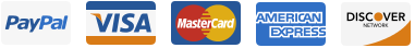 Payment Methods - PayPal, Visa, Mastercard, American Express, Discover